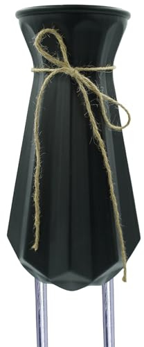 Cemetery Vases for Grave-Durable Plastic Grave Vases Flower Holder with Metal Spikes Bow Decor for Cemetery Headstones, Outdoor Grave Decorations for Memorial Gifts for Loss of Loved One - Balck