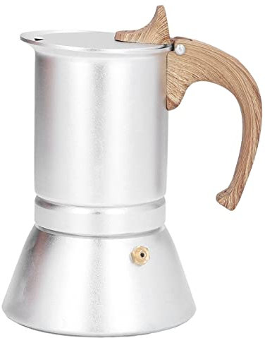 Baxnore Italian Moka Pot Stovetop Espresso Maker Professional Grade Stainless Steel Aluminum Alloy Silver Finish for Home Kitchen Travel Camping Outdoor Use (150ml)
