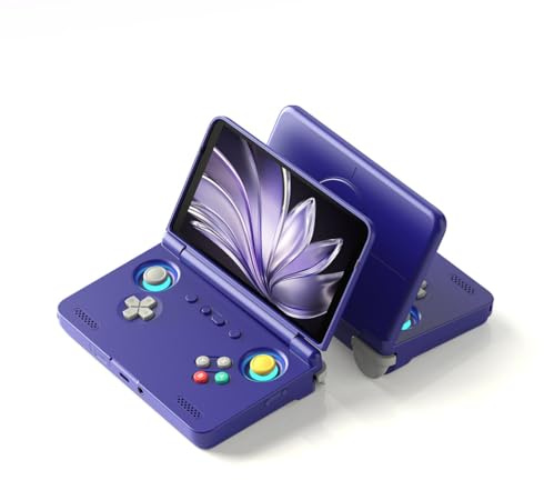RCARTOYRTR Pocket Flip 2 SD865 5.5-Inch Retro Handheld Android Game Console, Gifts and Toys for Adults (128G/Purple)