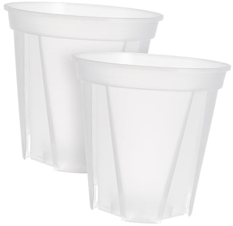 EPIGEIST 2 Piezas Macetas Transparentes para Plantas Unidades con Orificios de Drenaje Maceteros de Plástico para Flores Cactus y Suculentas para Interior y Decorativo