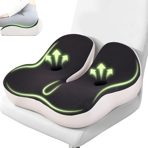 AMAYHOON Coussin Chaise Bureau, Coussin Ergonomique Assise, pour Dispersion de la Pression Coccyx, Fesses,adapté aux chaises de Bureau, Voitures,Gaming,Fauteuil Roulant