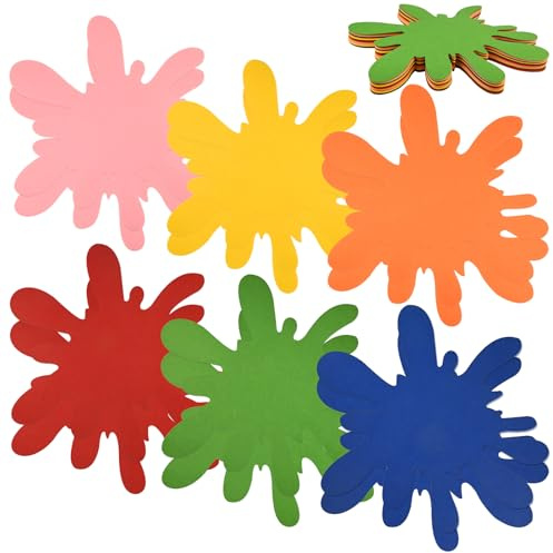 12 Pcs Large Paint Splatter Felt Mats – Felt Colorful Decor Mats for DIY Art Craft Projects, Paint Party Decorations for Birthday Paint Party Classroom Bulletin Boards Crafting Painting Splash Props
