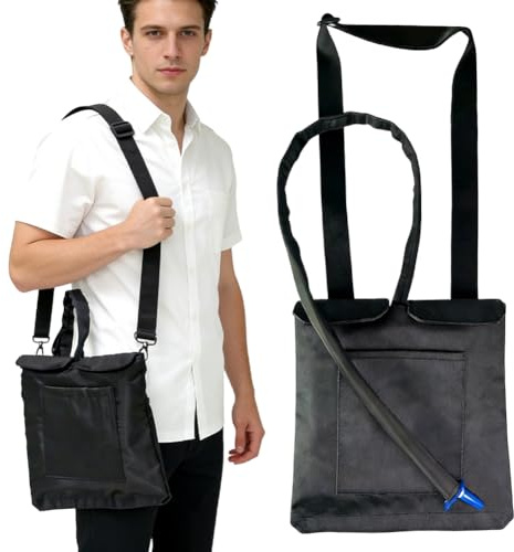 Katheterbeutel mit Katheterschlauchabdeckung, Urinbeutel 2000ml Tasche Katheter Tasche mit Reißverschluss Rohrhülsen und verstellbarem Riemen für Auf Reisen, RollstüHle Und Betten, Sicher und Diskret