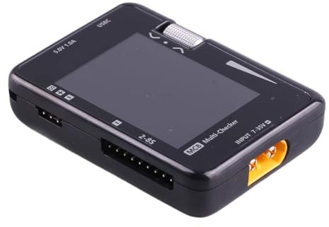 MC8 32-Bit Battery Tester for LiPo/LiHV/LiFePO4 – IPS Display, 5mV Accuracy, 7–35V Input, PWM/PPM/SBUS Signal Detection, 20W USB-C Output