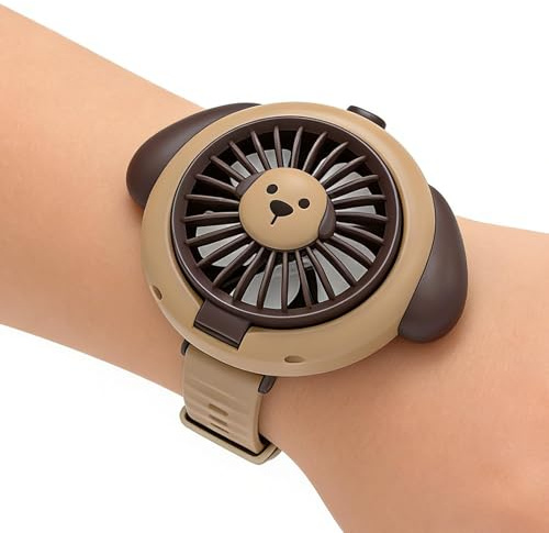 Ventilatore portatile a 3 velocità, a forma di orologio, ricaricabile tramite USB, piccolo ventilatore portatile con cinturino da polso per bambini e adulti, viaggi, vacanze, campeggio, escursionismo