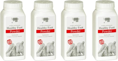RIZZIIZ Anti-Fungal Foot Powder, Medicated Athlete’s Foot Treatment, Controls Sweat & Odour, Talcum Powder for Daily Foot Care, Keeps Feet Dry & Fresh, 75g (4 PCS)