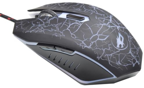 TINEASUR USB Gaming Mouse with 4 Dpi Settings up 2400 Dpi 6 Button | Abs Black Build, Optical Control for PC and Computer Use, 7 Lighting Color Effect