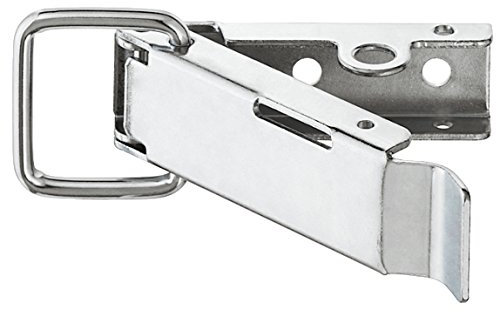 Gedotec Kisten-Spannverschluss Metall mit Öse Hebel-Verschluss abschließbar mit Gegenstück | Kisten-Schloss 109 x 37 mm | zum Schrauben | Stahl verzinkt | MADE IN GERMANY | 1 Stück - Spann-Schloss