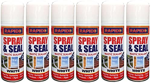 Scotvision® 6 x 200ml Spray Mastic Instant Leak stop Spray N Seal Roof Gutters pipes WHITE.