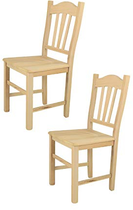 t m c s Tommychairs - 2er Set Stühle Silvana für Küche und Esszimmer, robuste Struktur aus poliertem Buchenholz, unbehandelt und 100% natürlich, itzfläche aus poliertem Holz