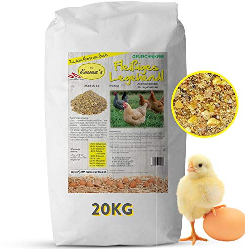 Emmas Hühnerfutter Fleißiges Legehendl 20 kg Mehl Hühner Legehennen Eier | Alleinfutter, Legehennen, Gentechnikfrei, artgerecht, Österreich