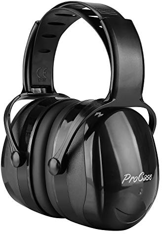 ProCase Cuffie Antirumore,NRR 29dB(SNR 36dB) per Ambito Lavorativo, Lavoro Sul Trattore, Isolanti per Studiare, Falciatura, Sparare, Aereo, Muscia Forte E Industria Della Costruzio -Nero