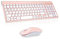 cimetech Tastatur Maus Set Kabellos, 2.4G Ultraslim Kabellose Tastatur mit Funkmaus, QWERTZ Deutsches Layout, 10m Reichweite, für PC, Desktop, Notebook, Laptop, Windows, (Rosenquarz)