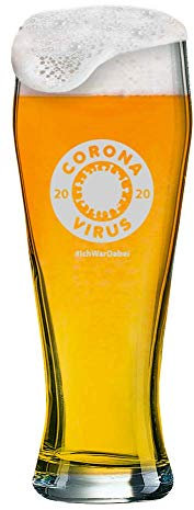 Verre à bière blanche avec gravure de [nom] + logo | Verre à bière blanche Bavière avec motif (Corona) et un nom de votre choix (motif 16)