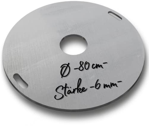Terma Feuerplatte -80cm- Stärke -6mm- Made in Germany, Grillplatte plancha grillplatte feuerring für feuertonne feuerplatte für 200L Fass