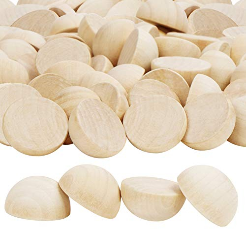 Belle Vous Naturbelassene Halbe Holzkugeln zum Basteln (100er Set) - 25 mm Durchmesser - Halbrunde Holzkugeln zum Basteln für DIY-Projekte, Weihnachtsschmuck, Handgemachte Party- & Wohnaccessoires