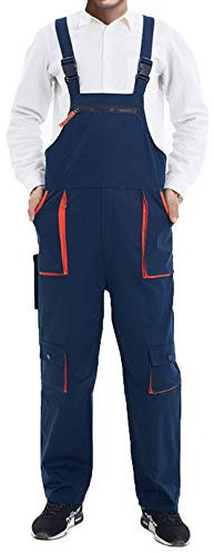 Oralidera Herren Qualität Latzhosen Arbeitskleidung Arbeitshose mit Multifunktionalen Taschen Robuste Arbeits-Latzhose, Navy Blau, XXL