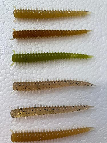 Searigs 2 Bass Fishing Worms, Soft Plastic Drop Shot Baits, Scent Infused Ragworm Fishing Lures x24