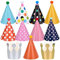 Chstarina 11 Piezas Gorros de Fiesta, Sombrero de Fiesta de Cumpleaños con Pompones, Sombrero del Corona, Decoración de Fiesta Colorida, Sombrero del Partido para los Cabritos y Adultos