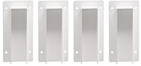 Plum Fittings 1 1/2 x 5 1/2 External Vinyl Fence Rail Bracket | White | Pack of 4