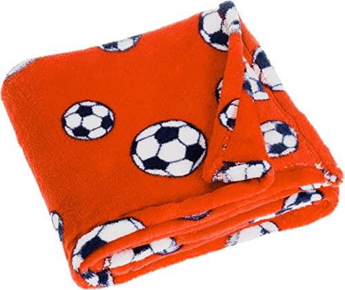 Playshoes Manta de Forro Polar para bebés y niños, diseño de fútbol, Manta versátil para niños y niñas, 75 x 100 cm