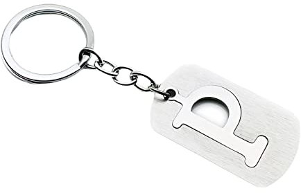 Homxi Schlüsselbund Edelstahl Damen Herren,Buchstabe P Schlüsselanhänger mit Silber