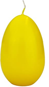 INNA-Glas Vela de Huevo de Pascua LEONITA, Amarillo, 9cm, 6cm, 16h - Made in Germany - Vela Decorativa