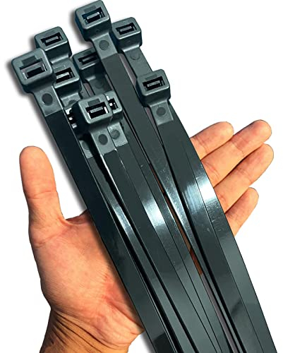 Fascette Plastica Lunghe 50 cm, Fascette Plastica Nere Grandi 500mm x 12mm, 40 pezzi Fascette Elettricista Larghe per Cavi Resistenti ai Raggi UV Esterni