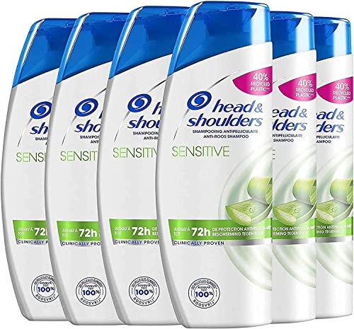 Head & Shoulders Shampooing Antipelliculaire Et Soin Sensitive, Jusqu’à 100% Des Pellicules Éliminées, Cliniquement Prouvé, Testé Sous Contrôle Dermatologique, 6x270 ml
