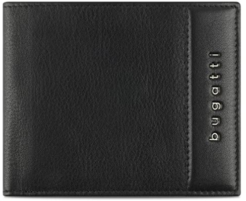 bugatti Nome Scheintasche aus Kalbleder, Geldbeutel mit RFID-Schutz, Schwarz