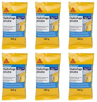 Lote de 6 aditivos impermeabilizantes para hormigón y mortero SIKA SikaCem Polvo Hidrofugante - 100g