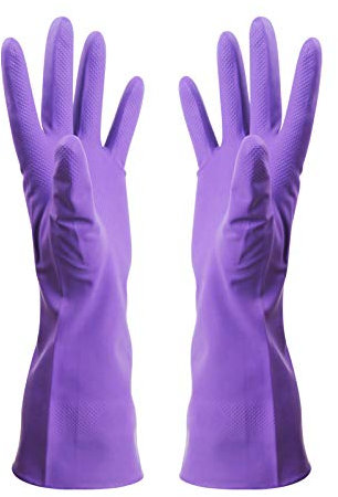 Guanti in Lattice Nitrile Gomma Liscia da Lavoro Salviette for la Pulizia della casa Guanti Casa Giardino Utensili da Cucina Articoli for Lavare i Piatti (Color : Purple, Size : S(Below 10cm))