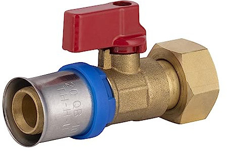 Válvula multicapa a prensar Ø20 - hembra con tuerca libre 1/2 | Conexión resistente y duradera | Ideal para instalaciones de fontanería | Fácil instalación y ajuste seguro | QUICK PLOMBERIE