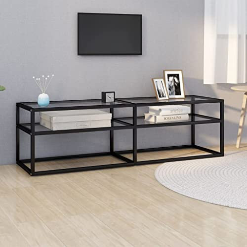 Wohnzimmer Unterhaltungszentrum Aufbewahrungsschrank TV-Ständer TV-Schrank Transparent 140x40x40,5 cm Hartglas Geeignet für Wohnzimmer Schlafzimmer