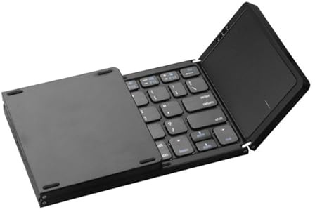 Teclado Bluetooth Plegable, Mini Teclado Plegable Inalámbrico Portátil con Panel Táctil, Teclado Recargable Ultradelgado de 3 Pliegues para Teléfono, Tableta y Computadora Portátil