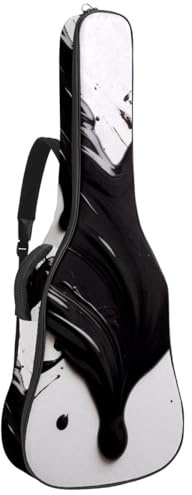 Schöne Gitarrentasche, wasserdichte Gigbag für 40/41/42 Zoll Akustikgitarre mit mehreren Taschen und Schutzschicht, Grünes Herz-Lackmuster, Mehrfarbig Nr. 08, 42.9x16.9x4.7 in, Gitarrentasche