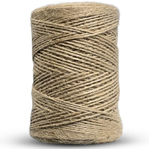 ZYBUX Jute-Schnur, 3-lagig, 2,0 mm dick, Gartenschnur für Bastelarbeiten, Geschenkverpackungen, Bündeln, Verpacken und Gartenarbeit (100 m 3-lagige Juteschnur)
