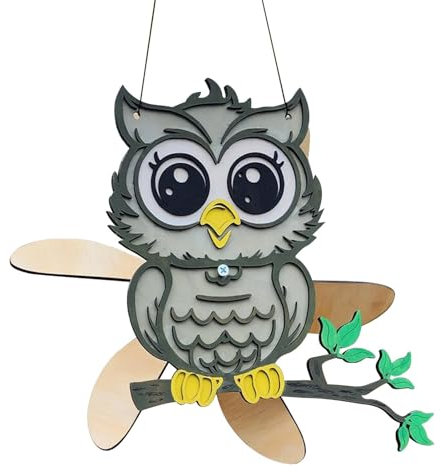 Spinners pour jardin et jardin, filaments de jardin - Décoration de spinners d'animaux en bois - Ornements animaux du gazon du vent de la bande dessinée, moulin à vent enchanté