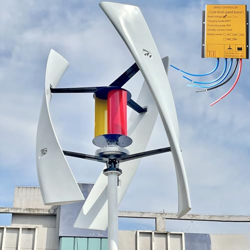 ZHOZHUT Aerogenerador 2500W 3000W Turbina Eólica 12V 24V 48V Levitacion Magnetica Generador Viento con Controlador, 1,3m/s Velocidad del Viento Inicial Baja para Jardines, Calles, Barcos,3000w,12V
