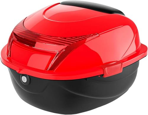 Generisch Topcase Motorradkoffer,Motorrad Topcase,Top Case Universal,Für Helm,Gepäck Lagerung,Für Motorroller, Motorräder, Mopeds,Rot