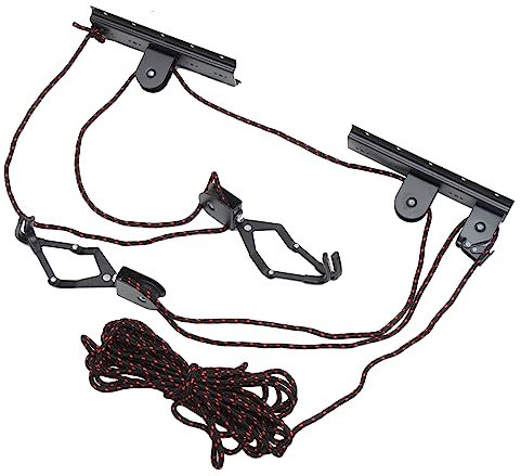 HANABASS Bicycle Hanger Ceiling Mount Garage Storage Bike Hoist Pulley System Bike Hanger for Garage Pulley System for Ceiling Mount