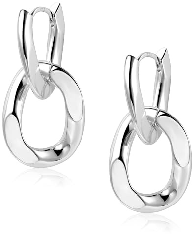 ALEXCRAFT Silber 925 Ohrringe Hängend Dicke Creolen mit Anhänger für Damen
