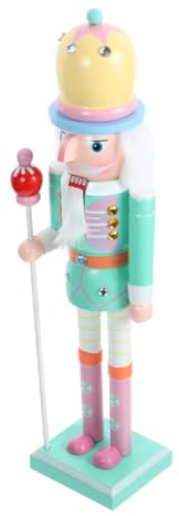 PRETYZOOM 50cm Macaron Couleur Bonbon Casse-Noisette Décoration de Noël Marionnette Soldat Ornement