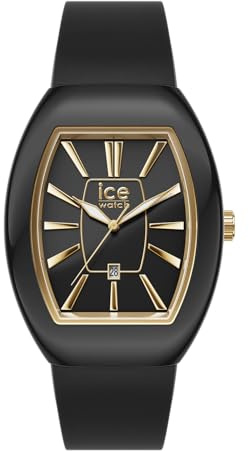 ICE-WATCH - Ice Dome Black Gold - Montre Noire pour Femme avec Bracelet en Silicone - 024031 (Small)