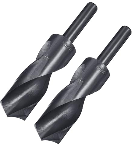 QUARKZMAN 2 Stück Spiralbohrer 30 mm Metallbohrer Länge 150mm Schwarz | Nitridbeschichtetes Reduzierte Schaftbohrer-HSS-9341, Mit 12, 7 mm Geradem Schaft, Für Edelstahllegierung Metall Holz