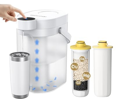 Waterdrop ED11W Distributeur Filtrant Électrique, 3,5 L, 2 Filtres | Réduit Calcium, Magnésium et 70+ Autres Contaminants, Réduit Le Tartre, Système de Comptoir, Carafe Filtrante