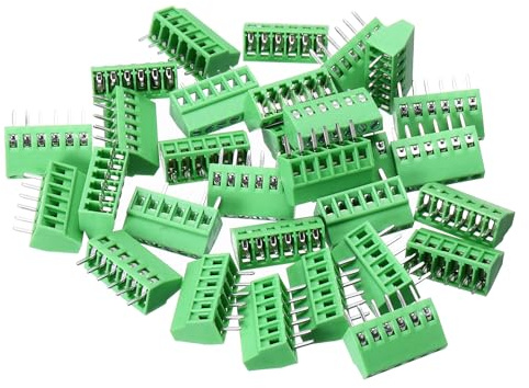 sourcing map 30PCS 6-Pin PCB Mount Screw Terminal Block Connectors 2.54mm/0.1inch Pitch Circuit Board Connectors for Home Appliances, Industrial Projects