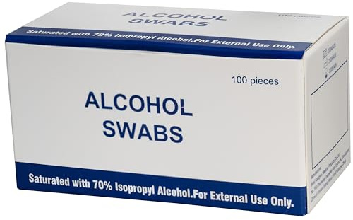Alcohol Swabs 100 Pack – Medical Pre-Injection Sterile Wipes, 70% Isopropyl