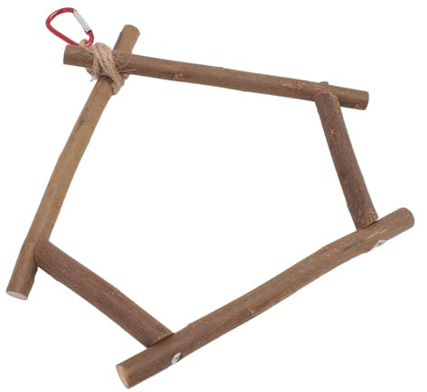 Pssopp Vogelschaukel aus Holz, Premium-Pflaumenbaum, Verbessert Gleichgewicht und Koordination, Ideales Spielzeug für Wellensittiche, Turteltauben und Nymphensittiche