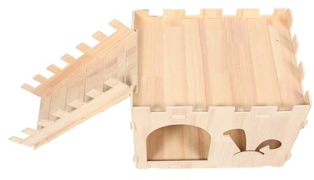 VICASKY Hölzernes Kaninchenhaus mit Kletterleiter und Einfacher Montage als Rückzugsort für Meerschweinchen und Hamster Robuste Massivholzkonstruktion für Kleine Haustiere